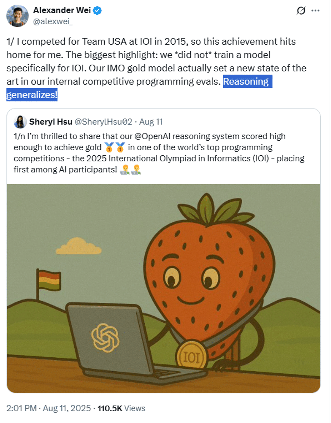 image representing openAI reasoning with a cartoon strawberry 